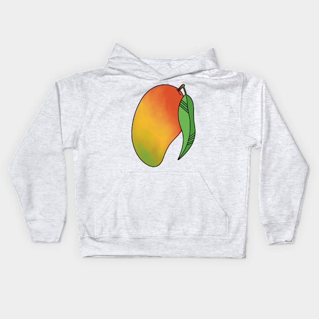 Mango Fruit Watercolor Kids Hoodie by murialbezanson